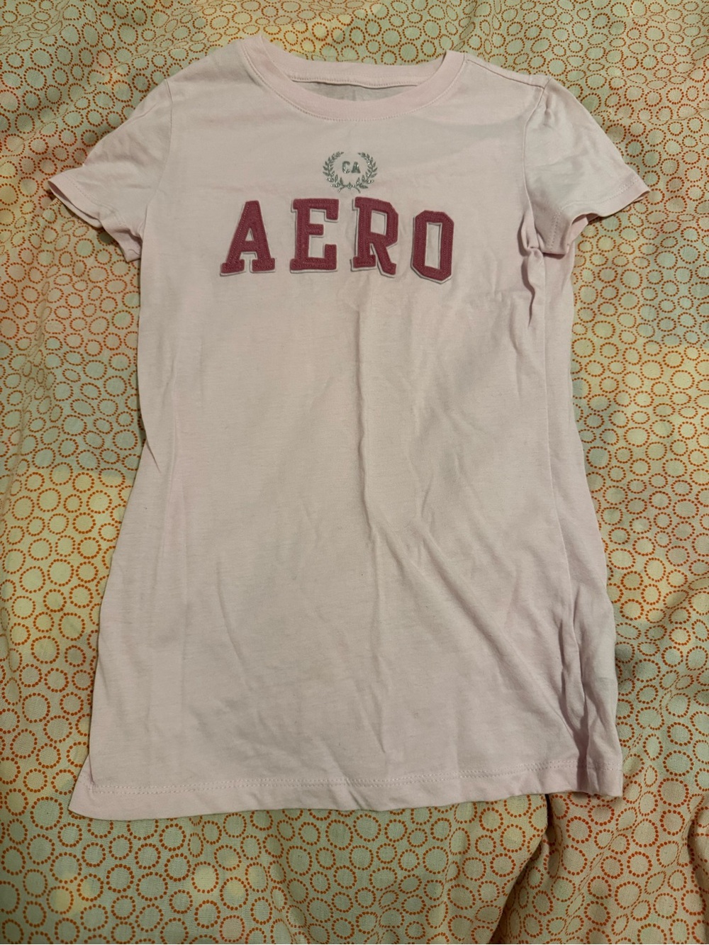 Aeropostale Light Pink Tee with Maroon Logo